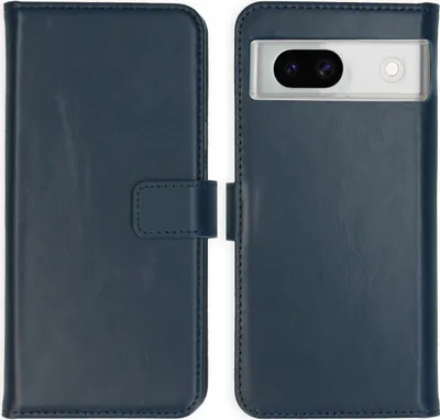 Image de Selencia Bibliothèque en cuir véritable pour le Google Pixel 8a - Bleu