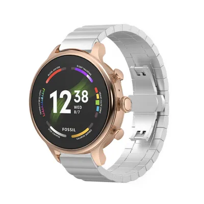 Produktbild von Strap-it Metallarmband - Kompatibel mit Fossil Gen 6Armband 42mm Fossil uhrenarmband Fossil ersatzarmband Edelstahl für Smartwatch 18mm Armband Silber 18mm