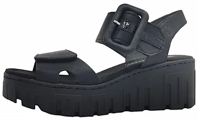 Produktbild von Rieker Damen Sandale Plateau Klettverschluss Deko-Schnalle 68050, Größe:41 EU, Farbe:Schwarz