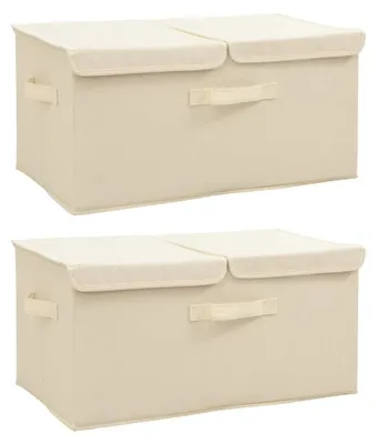 Image de Lot de 2 boîtes de rangement en tissu