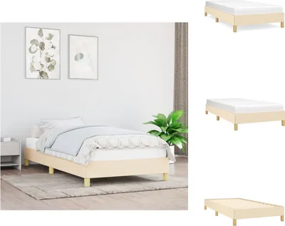Image de vidaXL Cadre de lit Crème 90x190 cm Tissu - Lits et sommiers