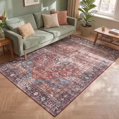 Produktbild von Volero - Teppich Vintage - Lugan Bordeaux Rot - 230x330 cm - Wohnzimmer, Esszimmer, Schlafzimmer - Klassik, Industrielle, Modern, Orientalisch