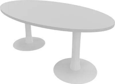Produktbild von Quadrifoglio Konferenztisch Idea+ lichtgrau oval, Säulenfuß weiß, 200,0 x 110,0 x 74,0 cm