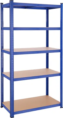 Produktbild von Regał Magazynowy 200 cm Niebieski 5 Półek Stal MDF Obciążenie do 600kg