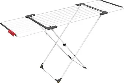 Immagine prodotto di Stendibiancheria girevole con ruote e ripiano - Bianco, 62x12,5x133 cm