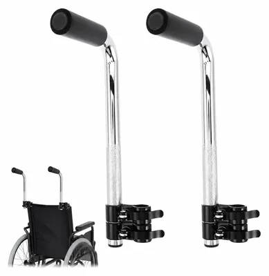 Imagen del producto de Elzusha - Juego de 2 extensiones para empuñaduras de silla de ruedas, fabricadas en acero inoxidable