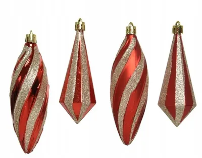 Image de Boule de Noël blanche et rouge 13,5 cm