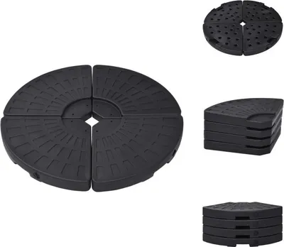 Immagine prodotto di vidaXL Supporto per ombrellone a ventaglio 4 pezzi nero - Supporto per ombrellone