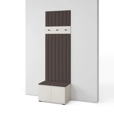 Produktbild von Garderoben-Set Napoli version 16 mit Schuhregal und Polsterplatten, Ideal für Flur und Eingangsbereich (Cashmere, Trinity 08)
