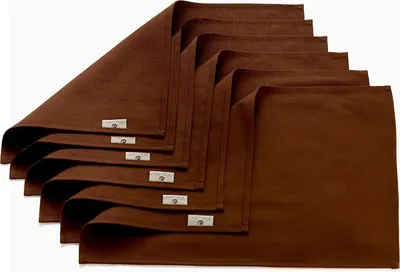 Produktbild von Vivi Idee 6er Tischsets Platzset 100% Baumwolle Platzdeckchen Stoff abwaschbar Handgenäht 52x33cm (Schokobraun)