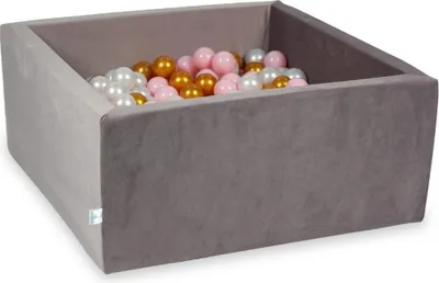 Produktbild von Bällebad 400 Teile 90x90x40 Samtflieder: Hellrosa, Perle, Gold
