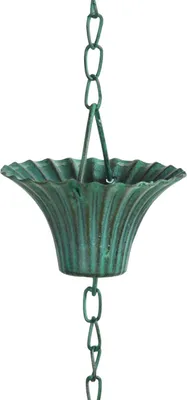 Produktbild von Esschert Design Regenwasserkette Grünspan; TH88; 7,9x7,9x254,0 cm