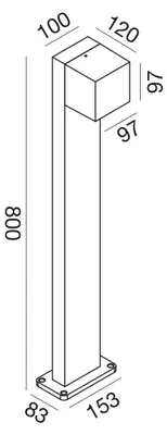 Immagine prodotto di Paletto LED Monoemissione GES2312 10W CCT 3000K/4000K/6500K in Alluminio Antracite - Regolabile IP65 - Gealuce