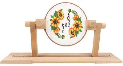 Stickrahmen-Tischständer, verstellbar, Ø 0–37,5 cm, Holz