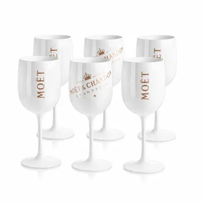 Produktbild von Acryl Champagnergläser 6er Set – Bruchsichere Sektgläser – Leicht, elegant & wiederverwendbar – passend für Moët & Chandon