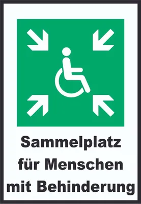 Produktbild von Sammelplatz für Menschen mit Behinderung A4 (210x297mm) Schild