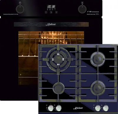 Produktbild von Kaiser Küchengeräte Backofen-Set EH 6367 Elektro Backofen, 79L+KCG 6380 Gaskochfeld 60cm
