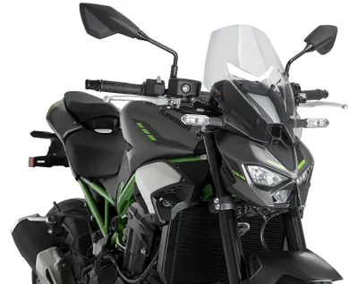 Productafbeelding van Puig transparante windscherm, 390 x 290 mm, met ABE-certificering, voor Kawasaki Z 900 (modeljaren 2025-2026)