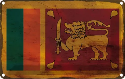 Produktbild von vianmo Blechschild 12x18 cm Sri Lanka Rost Flagge Fahne Wappen