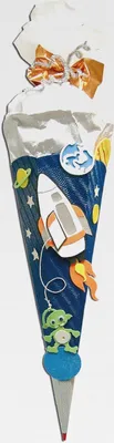Produktbild von Schultüten-Bastelset Space 68cm 6-eckig Rot(h)-Spitze Kreppverschluss