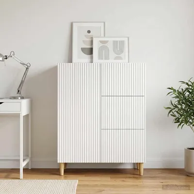 Zdjęcie produktu dla Komoda z szufladami vidaXL, biała, 66 x 34,5 x 90 cm, materiał drewnopochodny