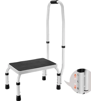 Image de Escabeau de ménage VEVOR 810 x 417 x 285 mm Escabeau pliable Acier Escabeau 1 marche Escabeau à marches 150 kg Capacité de charge Escabeau pliant Escabeau à une marche 810 mm de haut Escabeau de cuisine Antidérapant Tabouret de marche