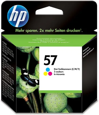 Zdjęcie produktu dla HP 57 oryginalny wkład atramentowy trójkolorowy, Wysoka (XL) wydajność, Cyjan, Purpurowy, Żółty, Atrament barwnikowy, 1 szt., 500 stron(y)