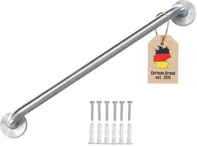 Productafbeelding van Intirilife handdoekhouder van geborsteld roestvrij staal - lengte 50cm en 19mm staafdiameter om te boren