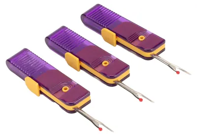 Image de Lot de 3 découseurs, pivotants à 180 degrés, pliables, fil violet, pour les tâches ménagères, la couture, le bricolage et les loisirs créatifs