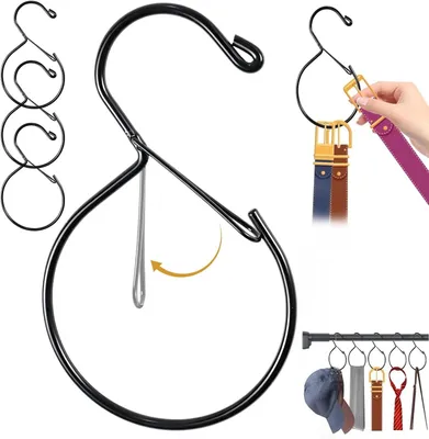Produktbild von Multifunktionale Kleiderbügel – Set mit 4 Stück – Platzsparende Kleiderbügel – Kleiderschrank-Organizer – für Schals und Gürtel