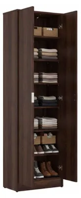 Produktbild von Dmora Schuhregal Delizia 60x33x192h cm Nussbraun, 6 Regale, 2 Türen