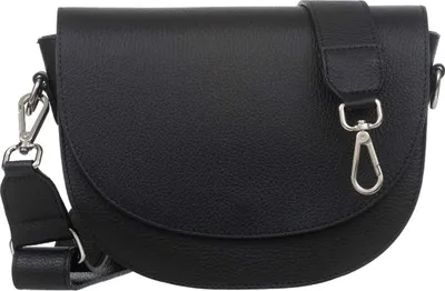 Produktbild von Coppetta Handtasche aus italienischem Leder - Reißverschlusstasche - abnehmbarer & verstellbarer Riemen - Ideal für Alltag - Schwarz