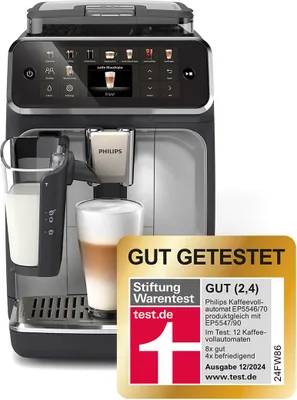 Produktbild von Philips Serie 5500 Kaffeevollautomat inkl. Latte Go, SilentBrew-Technologie, Schnellstart. Aromatischer Kaffee aus frisch gemahlenen Bohnen, 20 Heiß- und Eisgetränke (EP5546/70)
