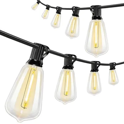 Imagen del producto de Guirnalda de luces LED, 18 metros, 50 bombillas estilo Edison vintage, luz blanca cálida