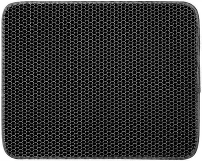 A black, honeycomb-patterned mat.