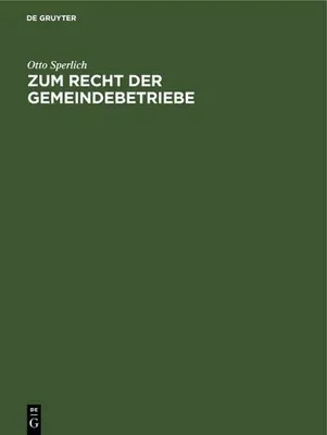 Produktbild von Zum Recht der Gemeindebetriebe