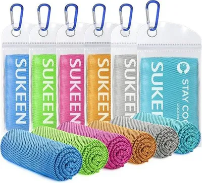 Obrázek produktu pro Chladicí ručník, sada 6 ks, na krk, z mikrovlákna, sportovní