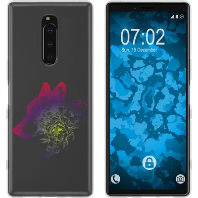 Produktbild von PhoneNatic Case kompatibel mit Sony Xperia 1 Silikon-Hülle Floral Wolf M3-5