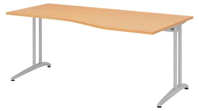 Zdjęcie produktu dla Biurko bümö seria B – wykończenie: buk, wymiary: 180 x 100 cm