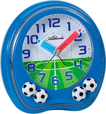 Produktbild von Atlanta 1719/5 Wecker Kinderwecker Fußball blau Fußballwecker für Kinder