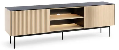 Obrázok produktu pre TV skrinka Olden – Imitácia dub Vicenza – sklenená doska – 180 x 52 x 39 cm