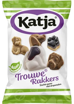 Produktbild von Katja - Katja Trouwe Rakkers snoep, zachte zoet-zure dropmix met schuimgums, zak van 250 g