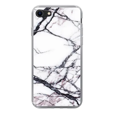 Produktbild von MuchoWow® Handyhülle Schutzhülle Hülle für iPhone 8 Marmor - Weiß - Stein Silikon Softcase Handy Hülle - Schutzhaube