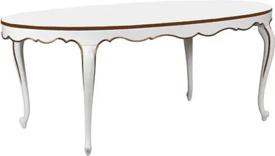 Produktbild von Casa Padrino Luxus Barock Esstisch Weiß / Gold 207 x 114 x H. 78 cm - Ovaler Mahagoni Küchentisch - Barock Esszimmer Möbel - Luxus Qualität