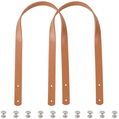 2er-Set PU-Leder-Taschenriemen 60 cm, camel, mit Nieten