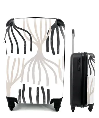 Produktbild von MuchoWow® Koffer Handgepäck Trolley Rollkoffer Kleine Reisekoffer mit 4 Rollen - Linie - Pastell - Abstrakt - Muster - Cabin Size < 55x40x23 cm & 55x40x20 cm - Fotokoffer - Kabinenkoffer - Boardgepäck - Reise-Box - Reisekoffer - Reisegepäck - Koffer mit Bild - Trolley für Kinder