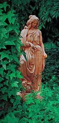 Produktbild von Casa Padrino Luxus Jugendstil Deko Skulptur Dame Beige H. 135 cm - Prunkvolle Keramik Statue - Handgefertigte Deko Figur - Garten & Terrassen Deko Accessoires