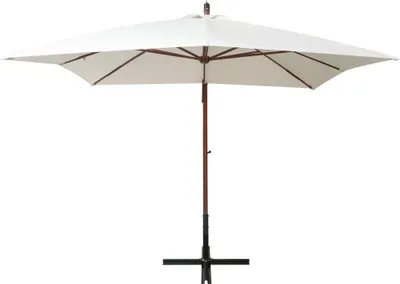 Produktbild von vidaXL Ampelschirm 300x300 cm Holzmast Weiß