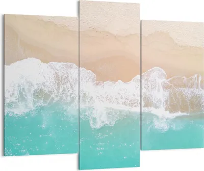 Produktbild von Bild auf Leinwand - Leinwandbild - Meer Welle Sand - 130x100cm - Wand Bild - Wanddeko - Wandbilder - Leinwanddruck - Bilder - Kunstdruck - Wanddekoration - Leinwand bilder - Wandkunst - CB130x100-3937