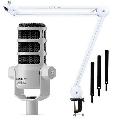 Obrázek produktu pro Mikrofon Rode Podmic USB bílý s ramenem Bílý